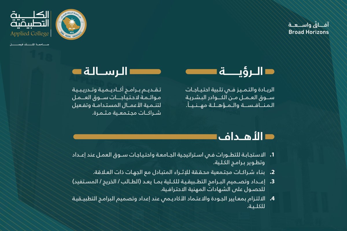 الرؤية والرسالة والاهداف